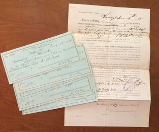1885 - 1886 Documents Receipts Purchase Mason Hamlin Organ & Piano Co Il