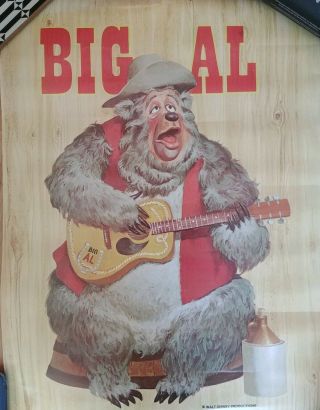 Vintage 70s Disney Country Bear Jamboree Big Al Disneyland Retired Poster