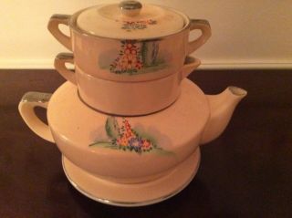 Vintage Mikori Ware Stacked Teapot Tea Set 3