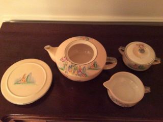 Vintage Mikori Ware Stacked Teapot Tea Set 5