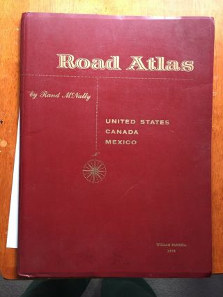 1966 Rand Mcnally Road Atlas With Faux Leather Cover Us Canada Mexico 1960 