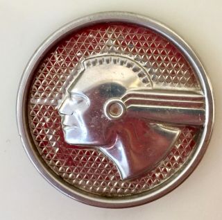 Antique Pontiac Flying Chief Round Emblem Hood Ornament Gas Cap Mirror Back