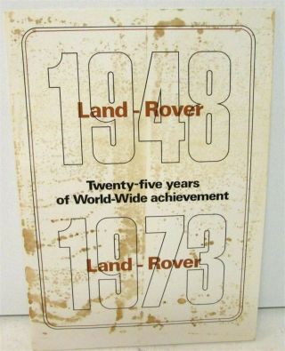 1973 Land Rover Dealer Sales Brochure 25th Anniversary History Of 4x4 Utility