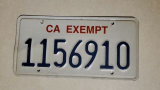 California - Exempt - License Plate 1156910 Highway Patrol Chp Chips