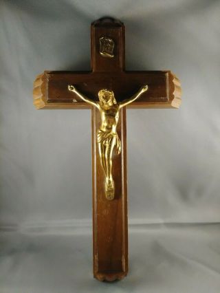 Vintage Divinity Sick Call Last Rites Crucifix Cross Box Wood Wall Catholic