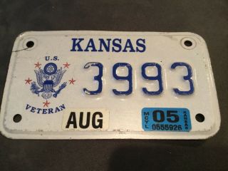 2005 Kansas Veterans Motorcycle License Plate