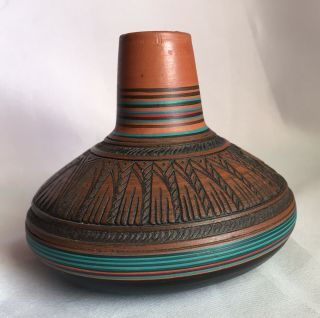 Paul Lansing Small Navajo Dine Pottery 1994 Pot Artist Signed MSC011M 4
