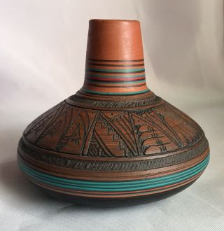 Paul Lansing Small Navajo Dine Pottery 1994 Pot Artist Signed MSC011M 5