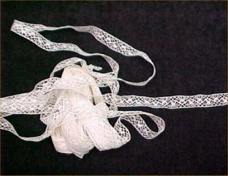 Vintage Antique Net Lace Cotton Trim Insert Ecru Butterflies 7 1/2 Yds Sew Craft