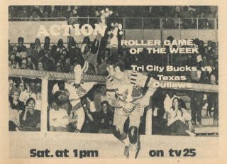 1972 Tv Ad Roller Derby Game Of The Week Tri City Bucks Vs Texas Outlaws