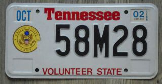 Tennessee Volunteer State United States Army Veteran Vet License Plate 58m28