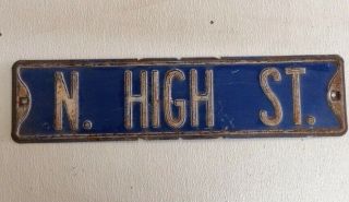 Vintage Road/street Sign " N.  High St.  " 24 " X 6 "