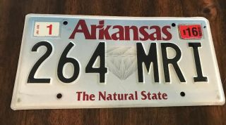 Arkansas License Plate The Natural State Diamond 264mri Three Decals Top Year 16