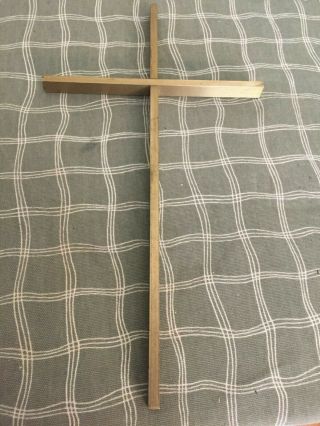Vintage Plain Brass Wall Cross Crucifix - 12.  5 " Tall