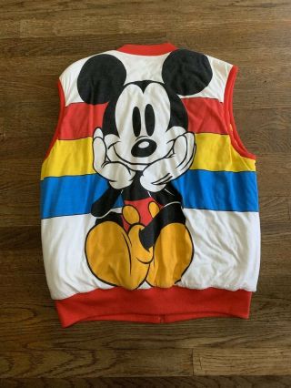 Vtg 90s Mickey And Co Mens Size M Mickey Mouse Revers Vest Jacket By Donn Kenny