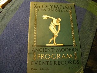1932 Tenth Olympiad Los Angeles California Olympic Games Program Complete