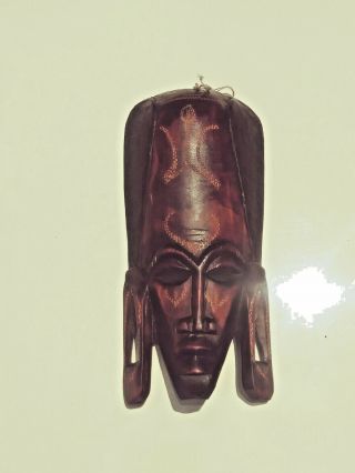 African Warrior Mask Hand Carved Wood Antique Tribal Mask Kenya Art Kanyan Mask