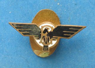 17 Vintage Unknown Mc Motorcycle ?? Enamel Lapel Badge Pin Spanish Made Eagle ?