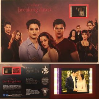 Twilight Breaking Dawn Wedding Limited Ed Film Cell Numbered Robert & Kirstin