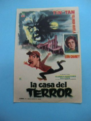 Spanish Old Cinema Film Movies Card 1960 Lon Chaney La Casa Del Terror