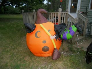 Gemmy Halloween Animated 6 Ft Pumpkin Witch Inflatable Blow Up Air Blown Globe