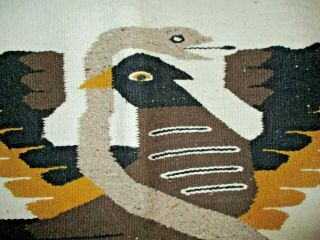 Vintage Mexican Navajo? Wool Rug Thunderbird Snake Hand Woven Blanket Rug 50x80