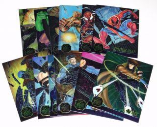 1995 Flair Marvel Annual Chromium Complete Set 1 - 12 Ltd Trading Cards Near