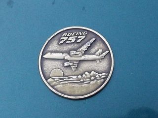 Boeing 757 Brass Commemorative Coin,  01/13/1982