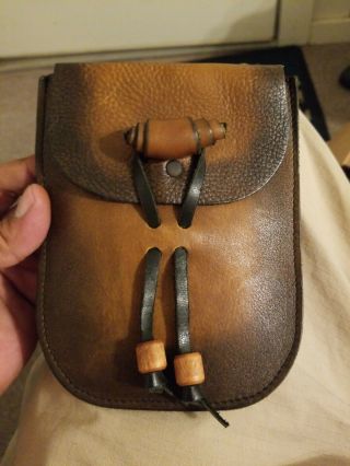 Vintage Handmade Leather Belt Bag Estate Find