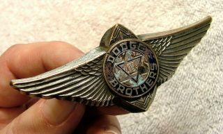 DODGE BROTHERS Winged Enamel Radiator Badge Emblem 1929 - 30? Gus.  Fox 3