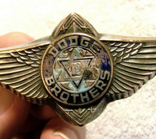 DODGE BROTHERS Winged Enamel Radiator Badge Emblem 1929 - 30? Gus.  Fox 4