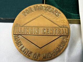 1951 Illinois Central Railroad Bronze Token Medallion Coin 100 Year Anniv 14307