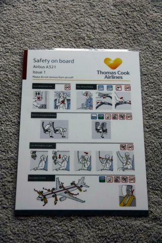 Thomas Cook Airlines Airbus A321 Safety Card