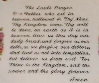 LORDS PRAYER WALL PLATE TRIMMED IN GOLD LEAF HEART SHAPED CERAMIC 4