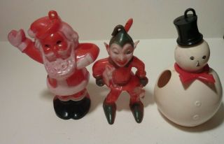 3 Vintage Plastic Candy Holders / Christmas Ornaments Rosbro?