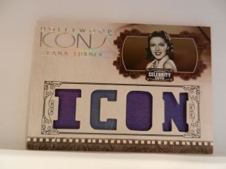 08 Donruss Celebrity Cuts Hollywood Icons Lana Turner Relic 11/25