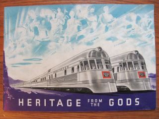 1936 Twin Zephyr Train Burlington Route Railroad Brochure Heritage From The Gods