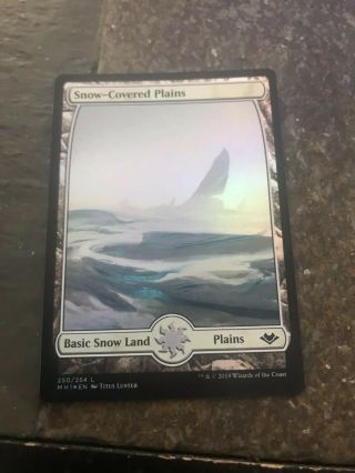 Foil Snow - Covered Plains Modern Horizons Mtg Magic Card In Hand Land