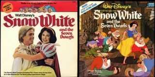 2 Disney Snow White Lp Records Radio City Cast Buena Vista 5009 Storyteller 3906