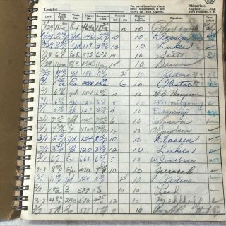Vintage - Great Northern Railway Standard Time Register 2/29/64 To 10/20/64