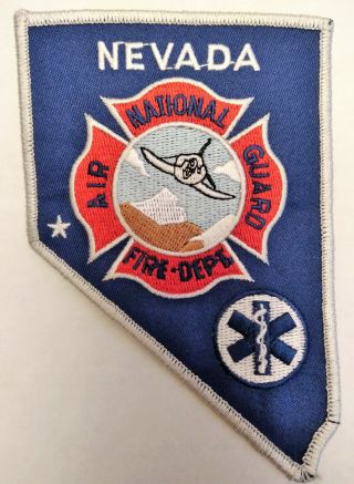 Nevada Air National Guard Fire Dept Patch - Old Style Usaf Arff /