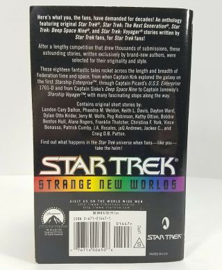 Star Trek Strange Worlds Book 1 Pocket Books 1st Edition 1st Printing 2000 2