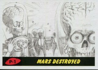 Mars Attacks Revenge Complete Trading Card Pencil Art Set