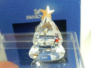 Swarovski Crystal Rocking Christmas Tree Mib Figurine 1054563 Swan Signed