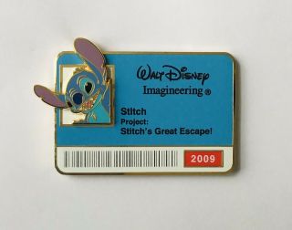 Disney Wdi Id Badge Pin Stitch - Le 300 - 2009