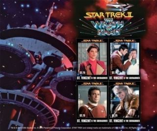 Saint Vincent - Star Trek - The Wrath Of Khan - Sheet Of 4 Stamps