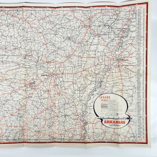 1931 Champlin Oil Arkansas Road Map Vintage Service Station Travel Presto Gas 4