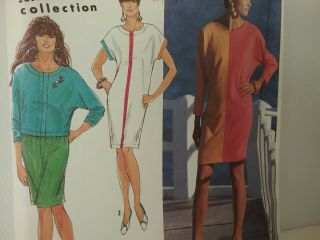1991 Simplicity 2 - Hour Express Sew Pattern 7279 Dress - Top - Skirt Sz 16 - 24 Uncut 2