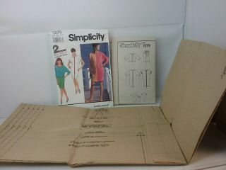1991 Simplicity 2 - Hour Express Sew Pattern 7279 Dress - Top - Skirt Sz 16 - 24 Uncut 4
