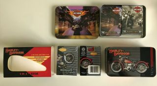 Harley Davidson Collector Tins With Playing Cards
